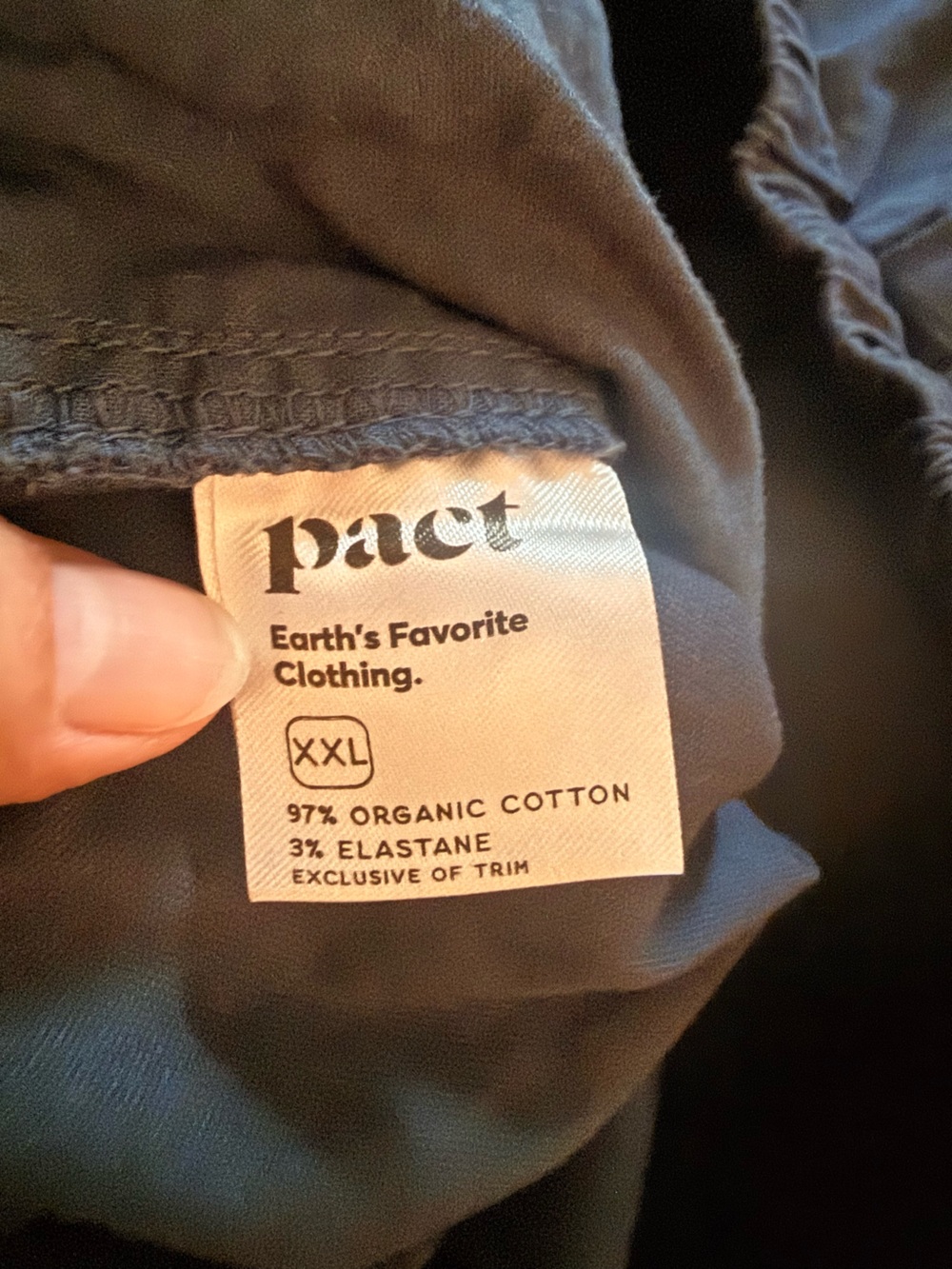 Pact Coastal Crop Pants Navy Organic Cotton XXL - Picture 7 of 8